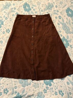 Universal Thread Brown Button-Front A-Line Skirt